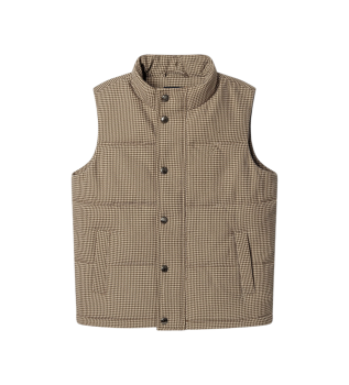Colete Houndstooth Puff bege