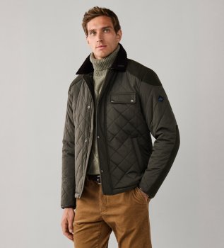Veste en cuir Kinloch Hybrid vert olive