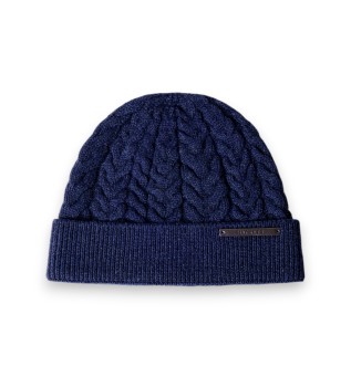 Navy Cable Beanie