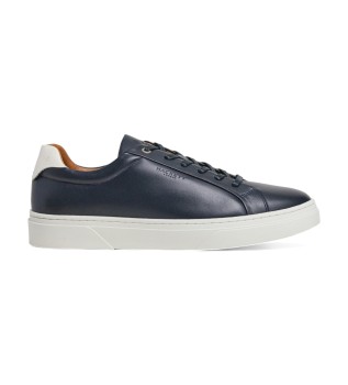 Hackney Classic navy leather trainers