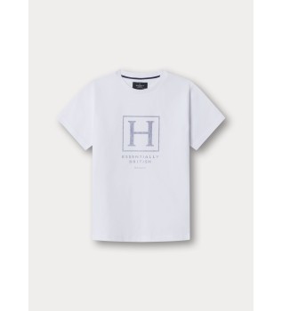 T-shirt bianca con logo Heritage H
