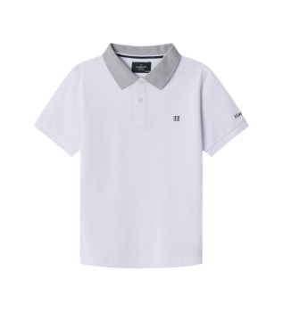Polo blanc Heritage H Stripe Trim