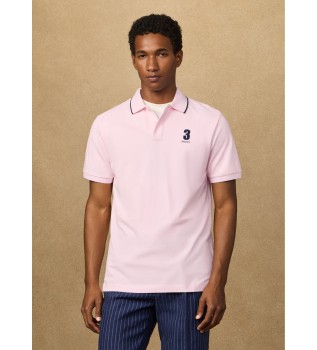 Polo con n�mero fit cl�sico rosa