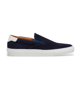 Sneakers Idol Slip On in pelle blu navy