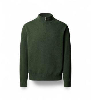 Jersey con cremallera Merino Cash Mix Hzip verde