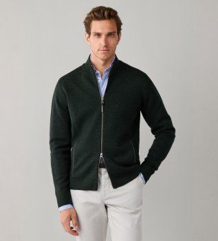 Maglione con zip Milano Fzip verde