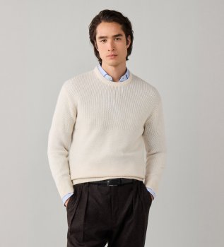 Maglione Duo Stitch Crew bianco sporco