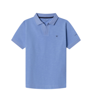 Polo Johnny Collar bleu