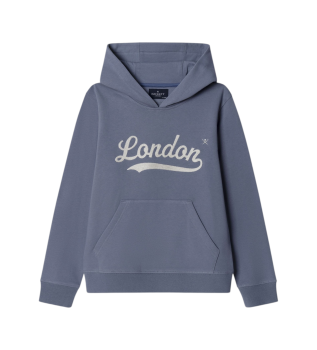 Sweat � capuche London bleu