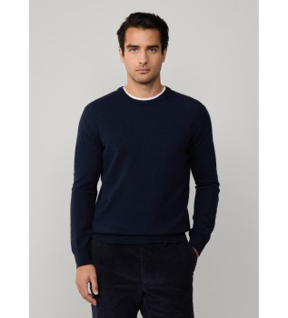 Merino Cash Mix Crew blue