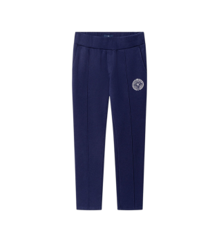 Marineblauwe joggingbroek met Crest-print