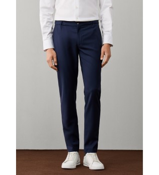 Reise-Wollhose mit Kordelzug Relaxed Fit Marineblau