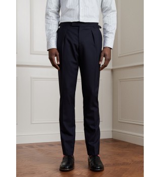 Pantalone Sr Tropical Pleat blu marino