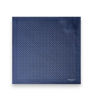 Zakdoekje met mini stippenprint marineblauw