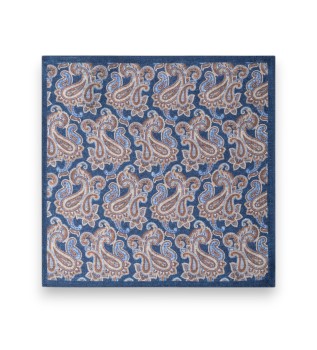 Marineblauwe pochet met paisleymotief