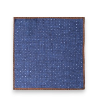 Marineblauwe Wool Mayf Dot pochet