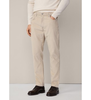 Pantaloni in cordoncino pigmentato beige
