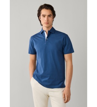 polo jersey manica corta fit classico blu