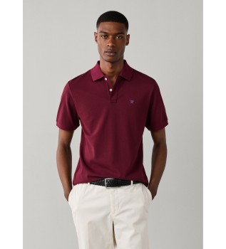 Polo Slim Fit Logo bordowe
