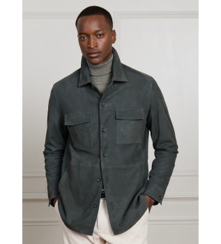 Sobrecamisa de piel Sr Suede verde oscuro