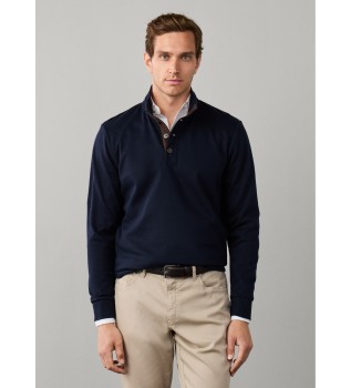 Twill Jacquard sweatshirt marineblå