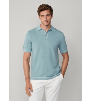 Polo en tricot textur� bleu