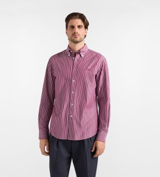 Chemise Rayures Longues Grenat