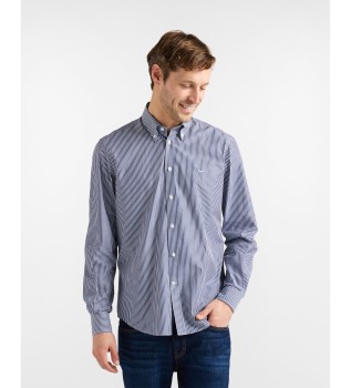 Navy regular fit striped shirt