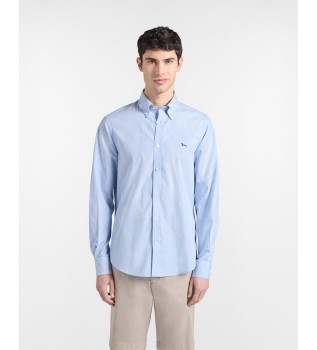 Blue regular fit striped shirt