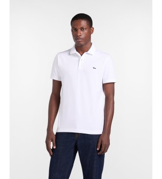 Basic hvid stretch-pique polo shirt