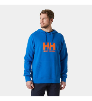 Hooded sweatshirt with blue logo