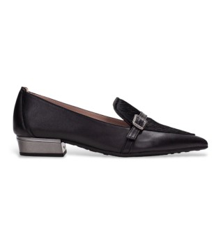 Black Ginebra leather ballet flats