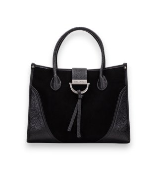 Czarna zamszowa torba typu tote