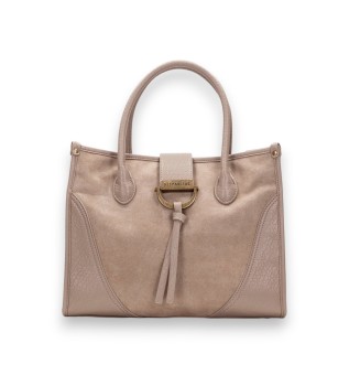 Torba tote z zamszu w kolorze taupe