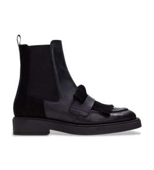 Botas de couro de bloco Soho preto