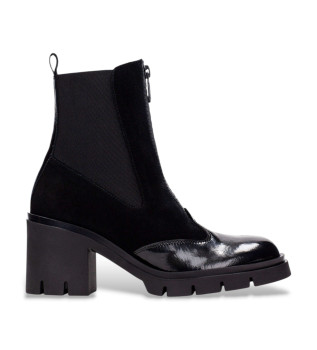 Zurich Leren Enkellaarsjes zwart