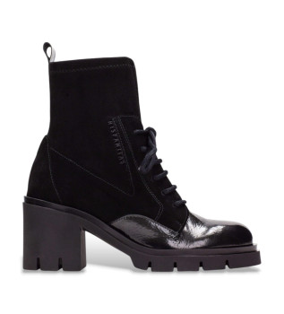 Zurich Rock Leren Enkellaarsjes zwart