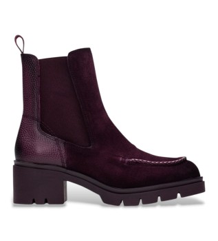 Botins de pele Chicago bordô