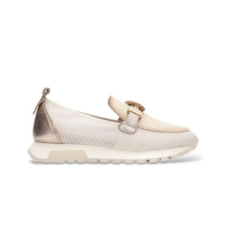 Formentera beige leather moccasins