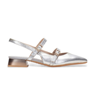 Slvfarvede Dali lder-sandaler