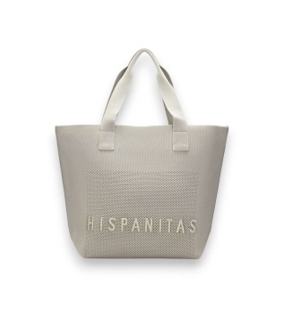 Borsa per lavorare a maglia grigio verde