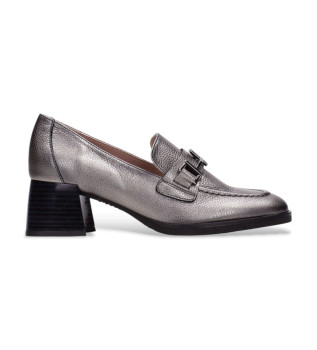 Zilver Al Leren Mocassins