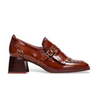 Mocassins en cuir marron carmin