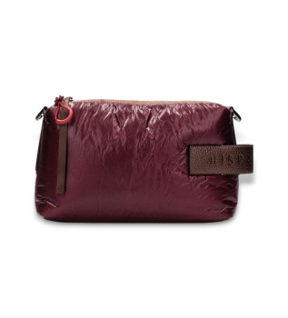 Genarbte burgunderfarbene Tasche