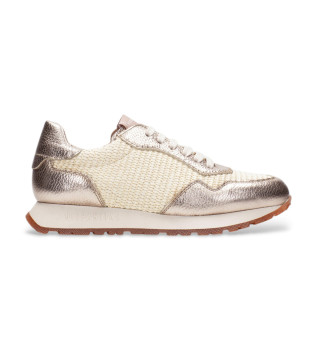 Sneakers i lder Kansas beige