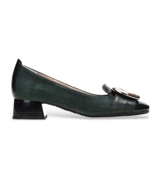 Scarpe in pelle verde blocco