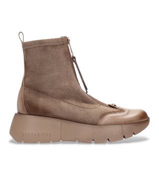 Botins de pele Montana bege