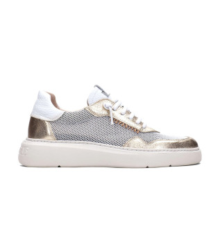 Oceania gold leather trainers
