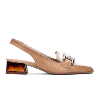 Sapatos de couro Sahara castanho Destalonado Sahara