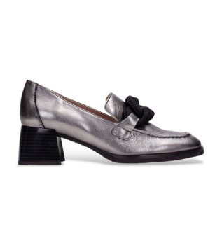 Silberne Menorca Lederschuhe